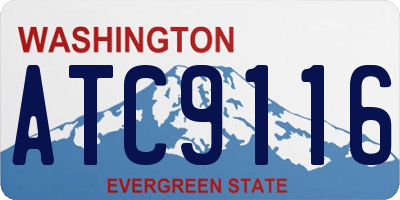 WA license plate ATC9116