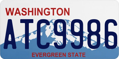 WA license plate ATC9986