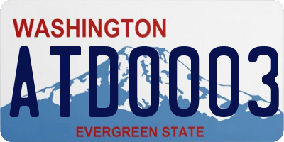 WA license plate ATD0003