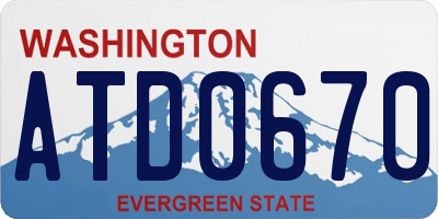 WA license plate ATD0670