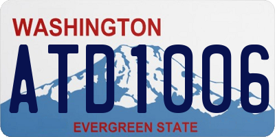 WA license plate ATD1006