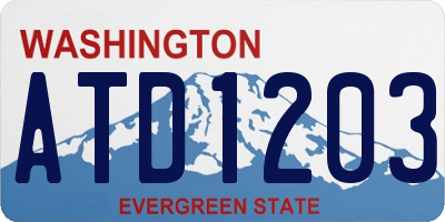 WA license plate ATD1203