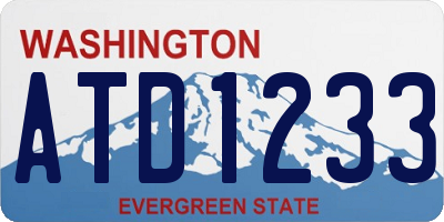 WA license plate ATD1233