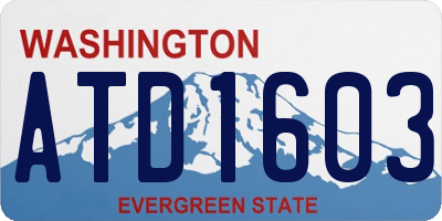 WA license plate ATD1603