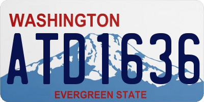 WA license plate ATD1636