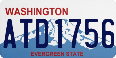 WA license plate ATD1756