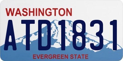 WA license plate ATD1831