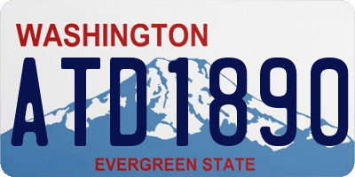 WA license plate ATD1890