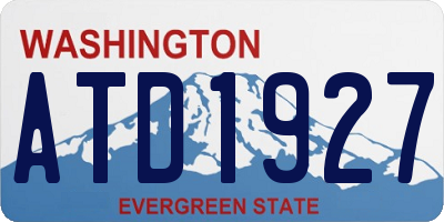 WA license plate ATD1927