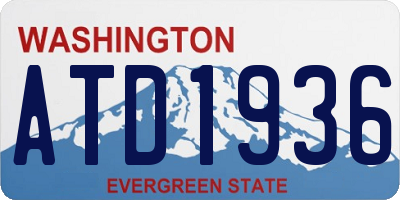 WA license plate ATD1936