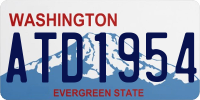 WA license plate ATD1954
