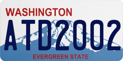 WA license plate ATD2002