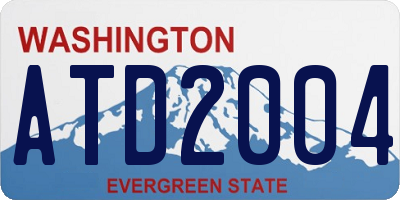 WA license plate ATD2004