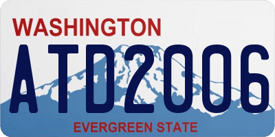 WA license plate ATD2006