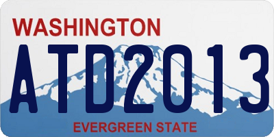 WA license plate ATD2013