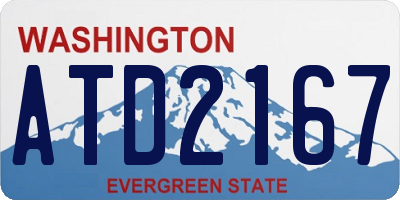 WA license plate ATD2167