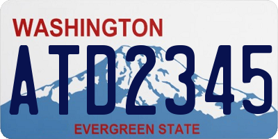 WA license plate ATD2345