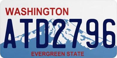 WA license plate ATD2796
