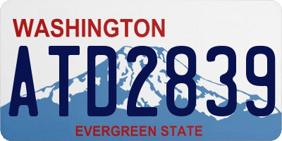 WA license plate ATD2839
