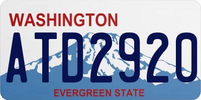 WA license plate ATD2920