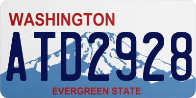 WA license plate ATD2928