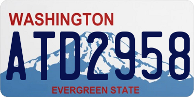 WA license plate ATD2958