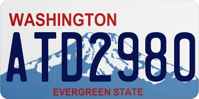 WA license plate ATD2980