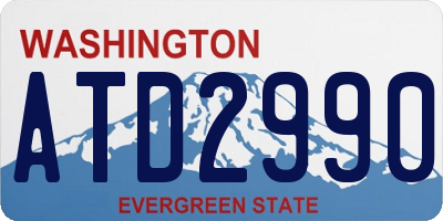 WA license plate ATD2990