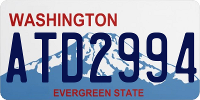 WA license plate ATD2994
