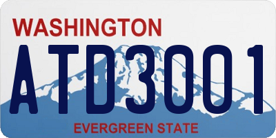 WA license plate ATD3001