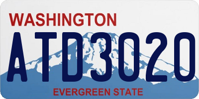 WA license plate ATD3020