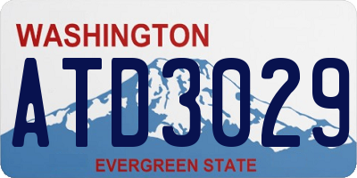 WA license plate ATD3029