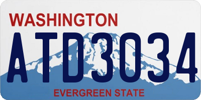 WA license plate ATD3034