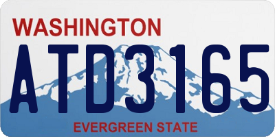 WA license plate ATD3165