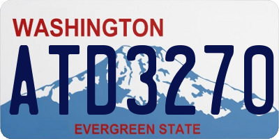 WA license plate ATD3270
