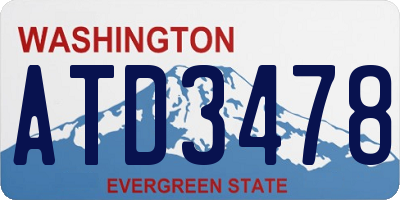 WA license plate ATD3478