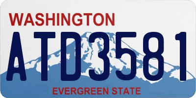 WA license plate ATD3581