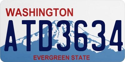 WA license plate ATD3634