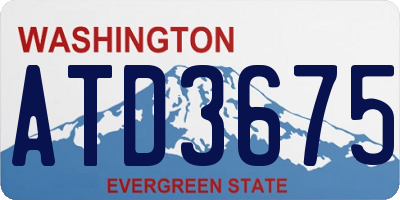 WA license plate ATD3675