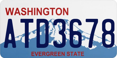 WA license plate ATD3678