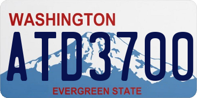 WA license plate ATD3700