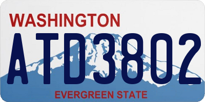 WA license plate ATD3802