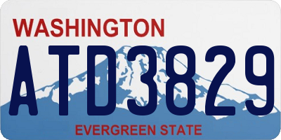 WA license plate ATD3829