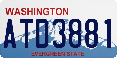 WA license plate ATD3881