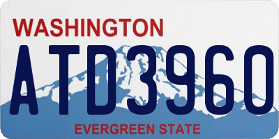 WA license plate ATD3960