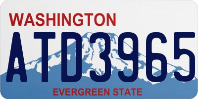 WA license plate ATD3965