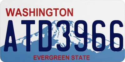 WA license plate ATD3966