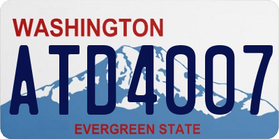 WA license plate ATD4007