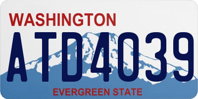 WA license plate ATD4039