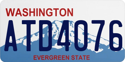 WA license plate ATD4076